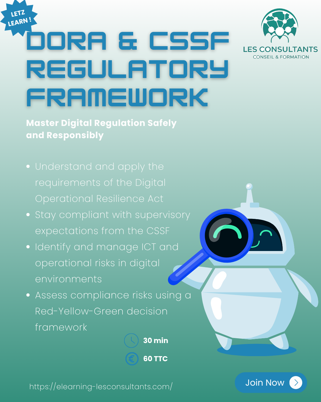 ! New Training Available !  DORA & CSSF Regulatory Framework