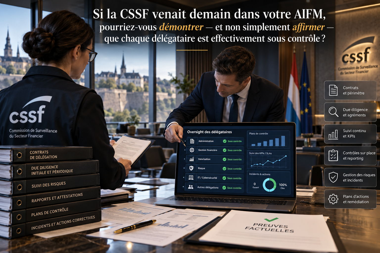 Si la CSSF venait demain dans votre AIFM, pourriez-vous démontrer — et non simplement affirmer — que chaque délégataire est effectivement sous contrôle ?
